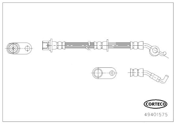 CORTECO 49401575 Fren Sistemleri Fren Hortumları - TOYOTA AVENSIS Sedan (_T27_) uyumlu