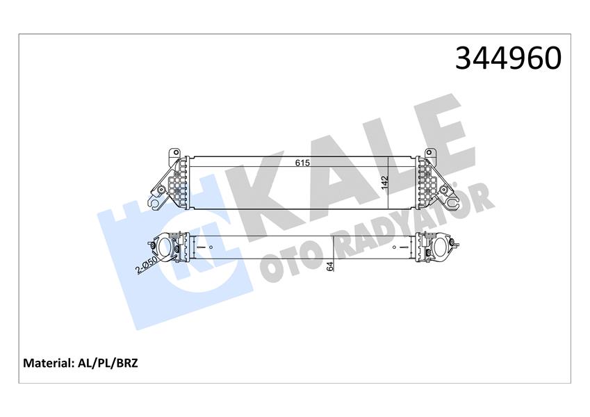 KALE OTO RADYATÖR 344960 Motor Turbo Radyatörü - MAZDA 3 (BM, BN) uyumlu