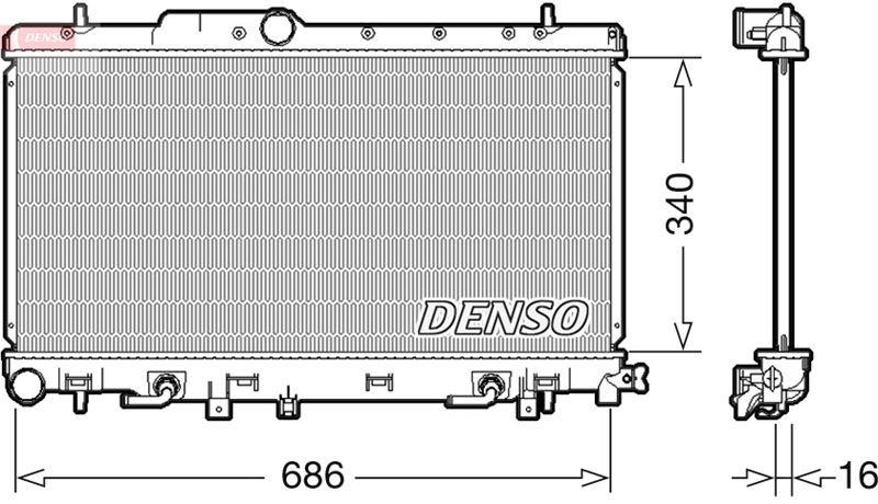 DENSO DRM36018 Soğutma Sistemi Su Soğutucu & Parçaları - SUBARU LEGACY III Station wagon (BH) uyumlu