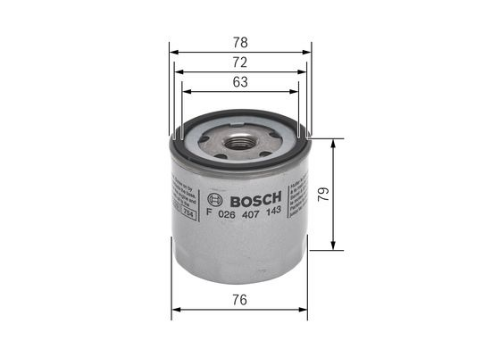 BOSCH F 026 407 143 Motor Yağ Filtresi - VW UP! (121, 122, BL1, BL2, BL3, 123) uyumlu