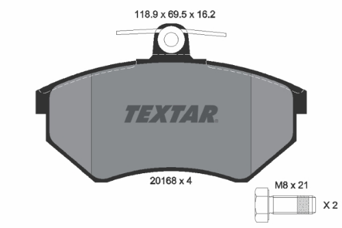 TEXTAR 2016801 Fren Sistemleri Fren Balatası - VW PASSAT B2 (32B) uyumlu