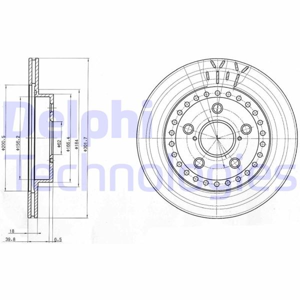 DELPHI BG3536 Fren Sistemleri Fren Diski - TOYOTA RAV 4 I Cabrio (_A1_) uyumlu