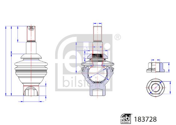 FEBI BILSTEIN 183728 Tekerlek & Aks Parçaları Taşıyıcı Mafsal - BMW 7 (G11, G12) uyumlu
