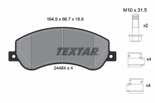 TEXTAR 2448404 Fren Sistemleri Fren Balatası - VW AMAROK (2HA, 2HB, S1B, S6B, S7A, S7B, AGD) uyumlu