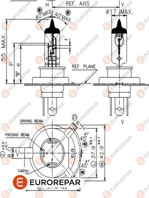 EUROREPAR 1616431180 Farlar & Aydınlatma Ampuller - FORD SCORPIO I Turnier (GGE) uyumlu