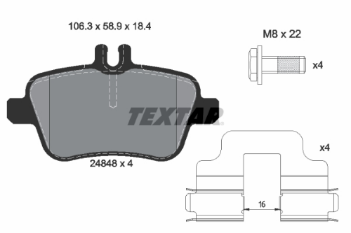 TEXTAR 2484803 Fren Sistemleri Fren Balatası - MERCEDES-BENZ SLK (R172) uyumlu