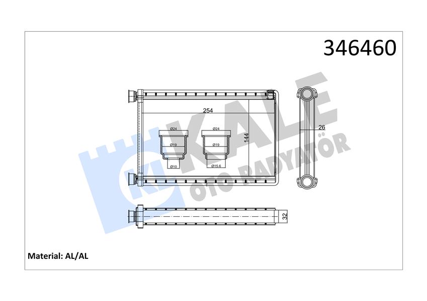 KALE OTO RADYATÖR 346460 İklimlendirme Sistemi İç Mekan Isı Değiştirici - BMW 3 Touring (E91) uyumlu