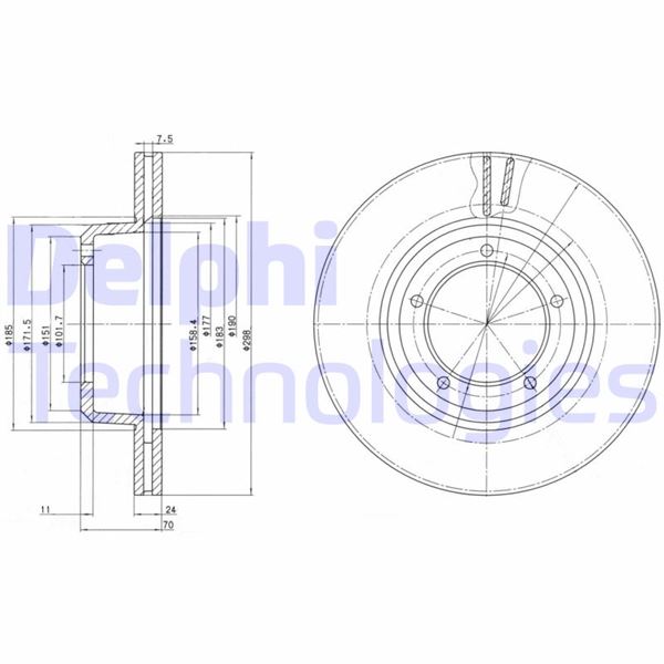 DELPHI BG2612C Fren Sistemleri Fren Diski - LAND ROVER RANGE ROVER I uyumlu