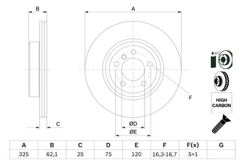 BOSCH 0 986 479 348 Fren Sistemleri Fren Diski - BMW X3 (E83) uyumlu