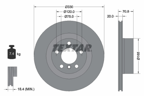 TEXTAR 92256303 Fren Sistemleri Fren Diski - BMW X3 (F25) uyumlu
