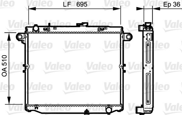 VALEO 734191 Soğutma Sistemi Su Soğutucu & Parçaları - TOYOTA LAND CRUISER 100 (_J1_) uyumlu