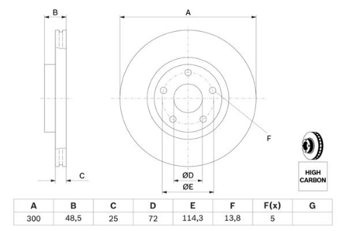 BOSCH 0 986 479 183 Fren Sistemleri Fren Diski - MAZDA 5 (CW) uyumlu