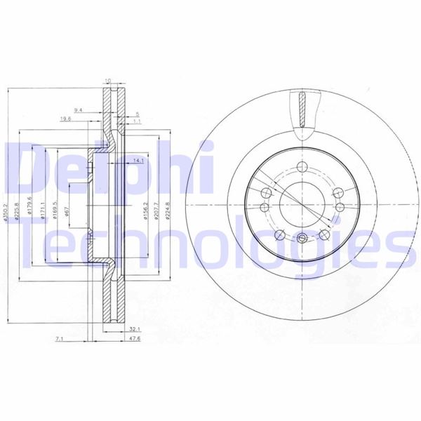 DELPHI BG9013 Fren Sistemleri Fren Diski - MERCEDES-BENZ R-SERISI (W251, V251) uyumlu