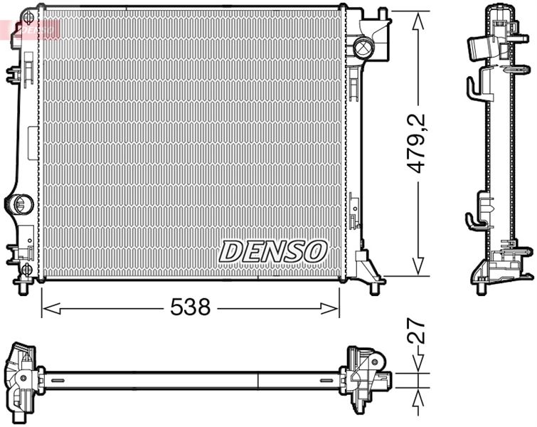 DENSO DRM46064 Soğutma Sistemi Su Soğutucu & Parçaları - NISSAN QASHQAI II (J11, J11_) uyumlu