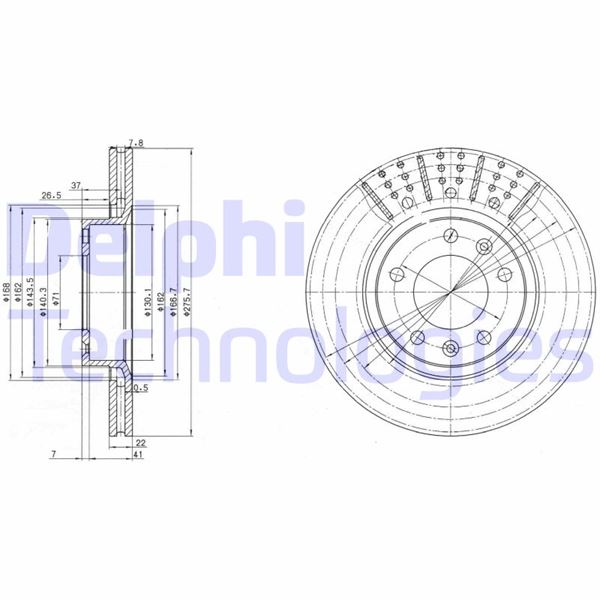 DELPHI BG2460 Fren Sistemleri Fren Diski - CITROËN XM (Y3) uyumlu