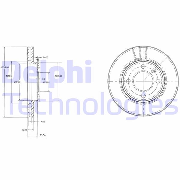 DELPHI BG2109 Fren Sistemleri Fren Diski - AUDI 80 B1 Sedan (80, 82) uyumlu