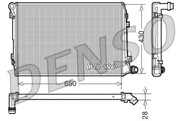 DENSO DRM32037 Soğutma Sistemi Su Soğutucu & Parçaları - VW CADDY III Kasa/büyük limuzin (2KA, 2KH, 2CA, 2CH) uyumlu