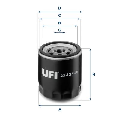 UFI 23.435.00 Motor Yağ Filtresi - SKODA RAPID (120G, 130G, 135G) uyumlu