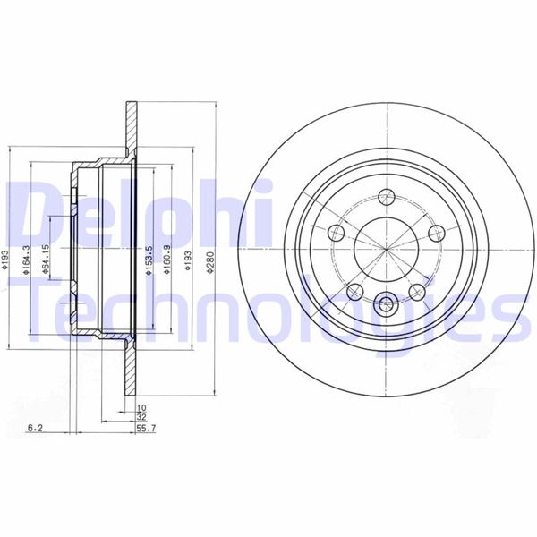 DELPHI BG3550 Fren Sistemleri Fren Diski - ROVER 75 (RJ) uyumlu