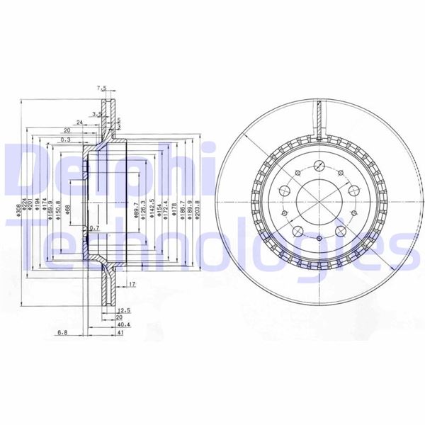 DELPHI BG3782C Fren Sistemleri Fren Diski - VOLVO XC90 I (275) uyumlu