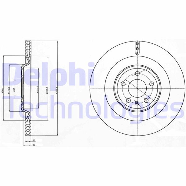 DELPHI BG4387C Fren Sistemleri Fren Diski - AUDI A7 Sportback (4GA, 4GF) uyumlu