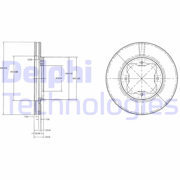 DELPHI BG2798 Fren Sistemleri Fren Diski - ROVER 600 I (RH) uyumlu