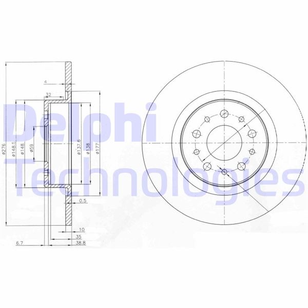 DELPHI BG3857 Fren Sistemleri Fren Diski - ALFA ROMEO GT (937_) uyumlu