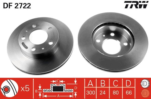 TRW DF2722 Fren Sistemleri Fren Diski - FIAT DUCATO Panelvan/Van (250_) uyumlu