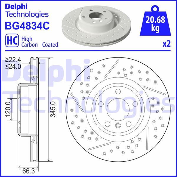 DELPHI BG4834C Fren Sistemleri Fren Diski - BMW 1 (F20) uyumlu