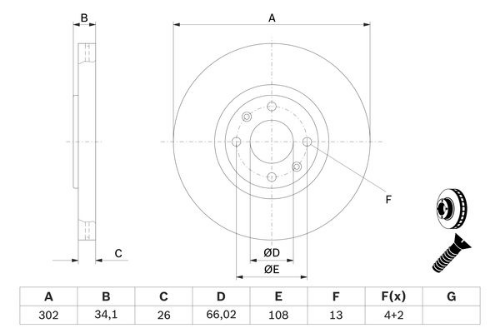 BOSCH 0 986 479 288 Fren Sistemleri Fren Diski - PEUGEOT 307 CC (3B) uyumlu
