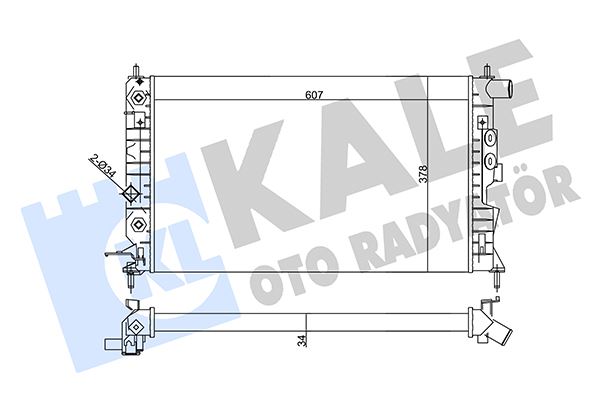 KALE OTO RADYATÖR 357040 Soğutma Sistemi Su Soğutucu & Parçaları - OPEL VECTRA B Hatchback (J96) uyumlu