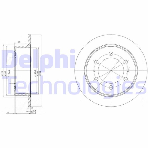 DELPHI BG3522 Fren Sistemleri Fren Diski - SSANGYONG MUSSO (FJ) uyumlu