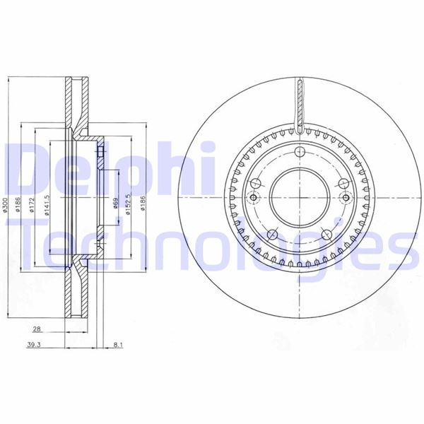 DELPHI BG4251C Fren Sistemleri Fren Diski - HYUNDAI i30 (GD) uyumlu