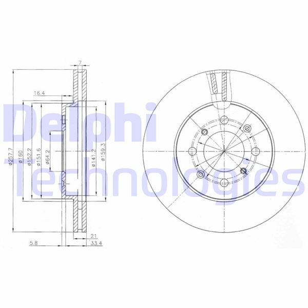 DELPHI BG4148C Fren Sistemleri Fren Diski - HONDA JAZZ II (GD_, GE3, GE2) uyumlu