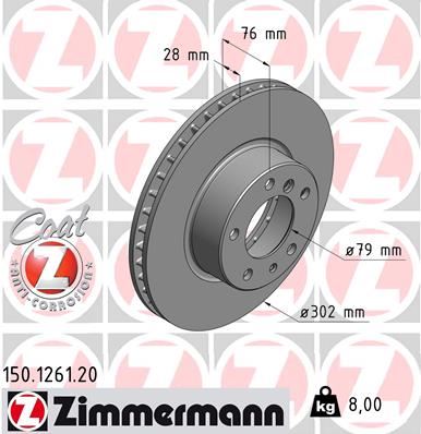 ZIMMERMANN 150.1261.20 Fren Sistemleri Fren Diski - BMW 5 (E34) uyumlu