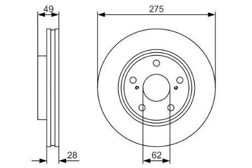 BOSCH 0 986 479 R58 Fren Sistemleri Fren Diski - TOYOTA CAMRY Sedan (_V3_) uyumlu