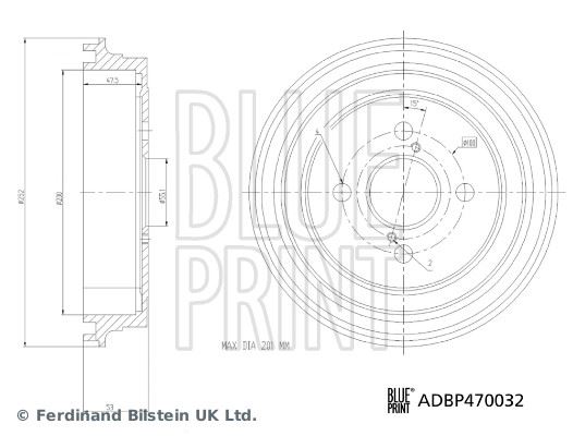 BLUE PRINT ADBP470032 Fren Sistemleri Fren Kampanası - TOYOTA YARIS (_P13_) uyumlu
