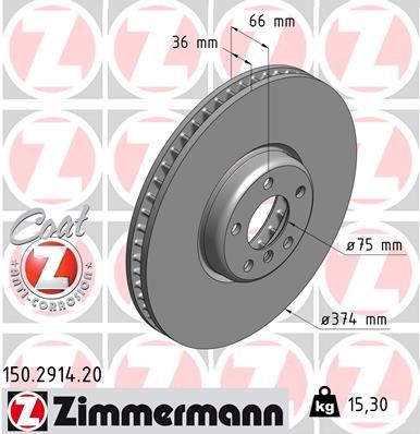 ZIMMERMANN 150.2914.20 Fren Sistemleri Fren Diski - BMW 7 (F01, F02, F03, F04) uyumlu