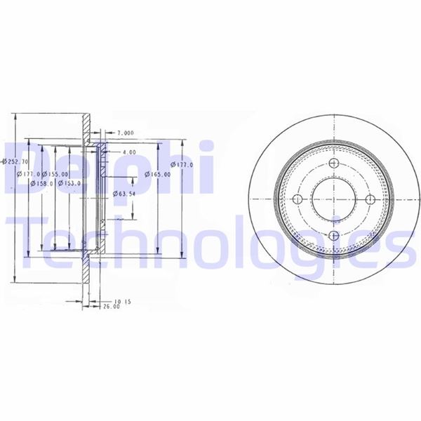 DELPHI BG3054C Fren Sistemleri Fren Diski - FORD SIERRA II Hatchback (GBC, GBG) uyumlu