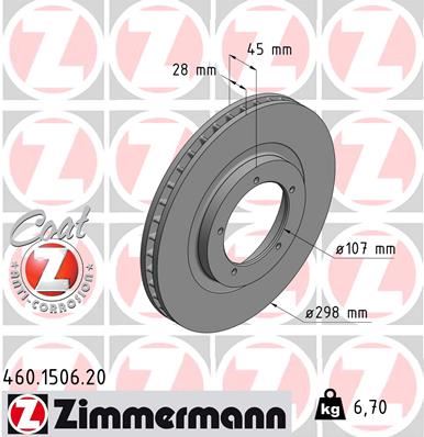 ZIMMERMANN 460.1506.20 Fren Sistemleri Fren Diski - PORSCHE 944 uyumlu
