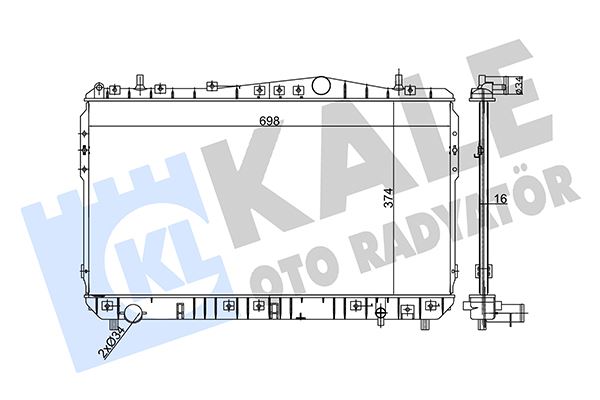 KALE OTO RADYATÖR 356255 Soğutma Sistemi Su Soğutucu & Parçaları - CHEVROLET LACETTI Station wagon (J200) uyumlu
