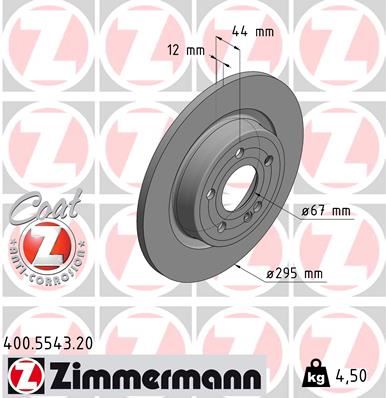 ZIMMERMANN 400.5543.20 Fren Sistemleri Fren Diski - MERCEDES-BENZ A-SERISI (W177) uyumlu