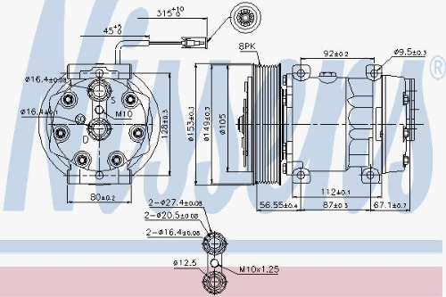 NISSENS 89458 İklimlendirme Sistemi Kompresör Parçaları - NISSAN CABSTAR (F24M, F24W) uyumlu