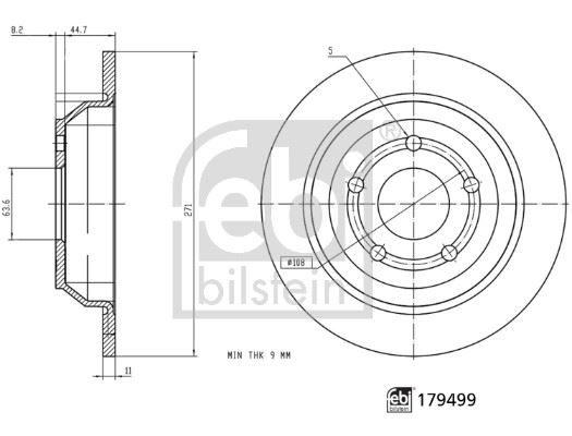 FEBI BILSTEIN 179499 Fren Sistemleri Fren Diski - FORD PUMA (J2K, CF7) uyumlu
