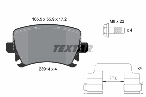 TEXTAR 2391402 Fren Sistemleri Fren Balatası - VW GOLF VI (5K1) uyumlu