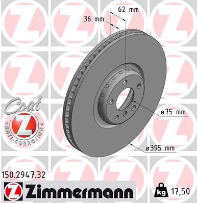 ZIMMERMANN 150.2947.32 Fren Sistemleri Fren Diski - BMW X5 (F15, F85) uyumlu