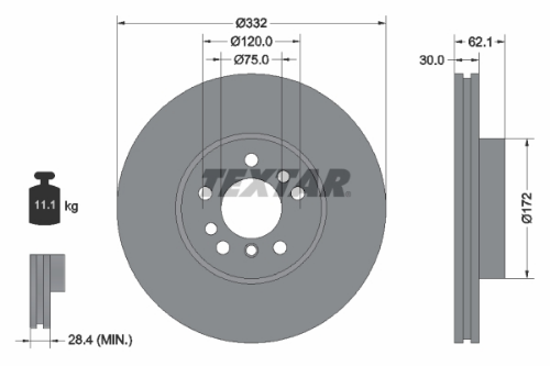 TEXTAR 92107205 Fren Sistemleri Fren Diski - BMW X5 (E53) uyumlu
