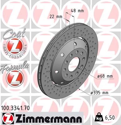ZIMMERMANN 100.3341.70 Fren Sistemleri Fren Diski - AUDI A6 C5 (4B2, 4B4) uyumlu