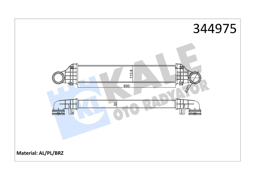 KALE OTO RADYATÖR 344975 Motor Turbo Radyatörü - MERCEDES-BENZ E-SERISI (W211) uyumlu