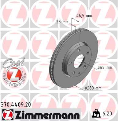 ZIMMERMANN 370.4409.20 Fren Sistemleri Fren Diski - MAZDA 3 Sedan (BP_) uyumlu